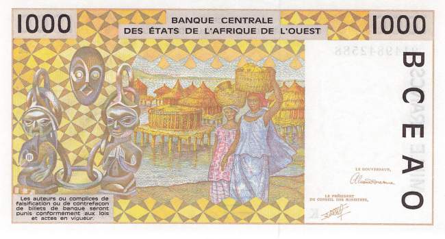 1000 Francs p.711Ka 1991